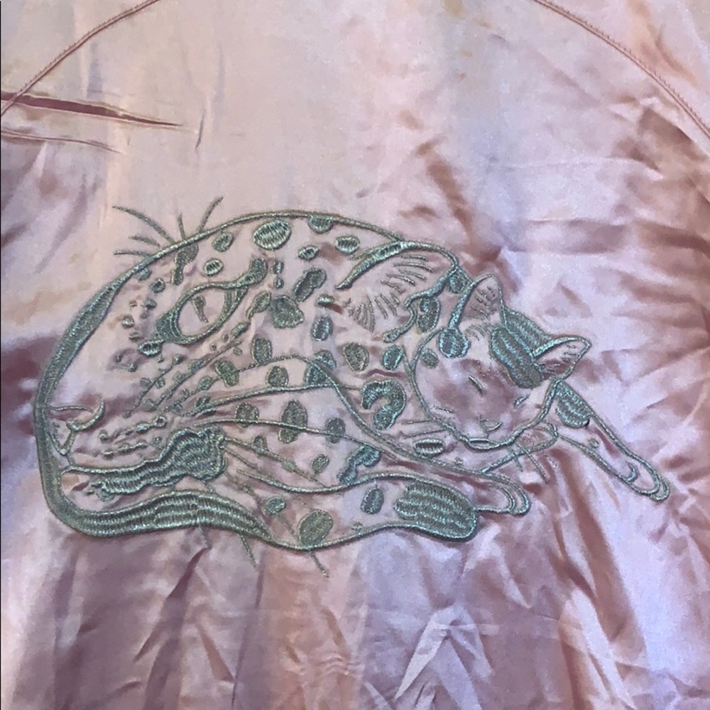 ✨MonMonCats✨ Pink Silk Varsity Jacket - Picture 6 of 9